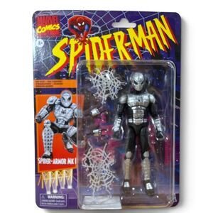 Hasbro Marvel Legends Spider-Armor MK I Action Figure 6in Silver Black Retro NIB